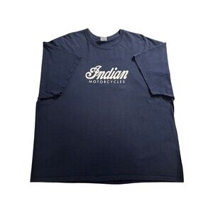 Indian Motorcycle 3XL T Shirt Navy Blue Logo Mens Biker Motorcycle Simple